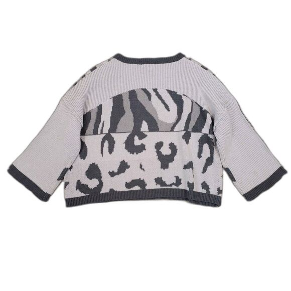 POL Oversized Comfy In Vneck Camo Sweater Green Animal Print  Sz L Oversized - Picture 8 of 11